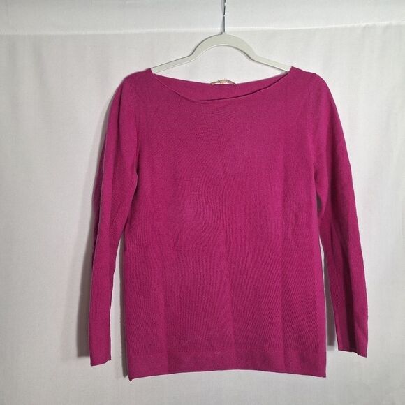 Kier + J Womens Cashmere Sweater Pink Preppy Coquette Business Cozy Small - Picture 3 of 11